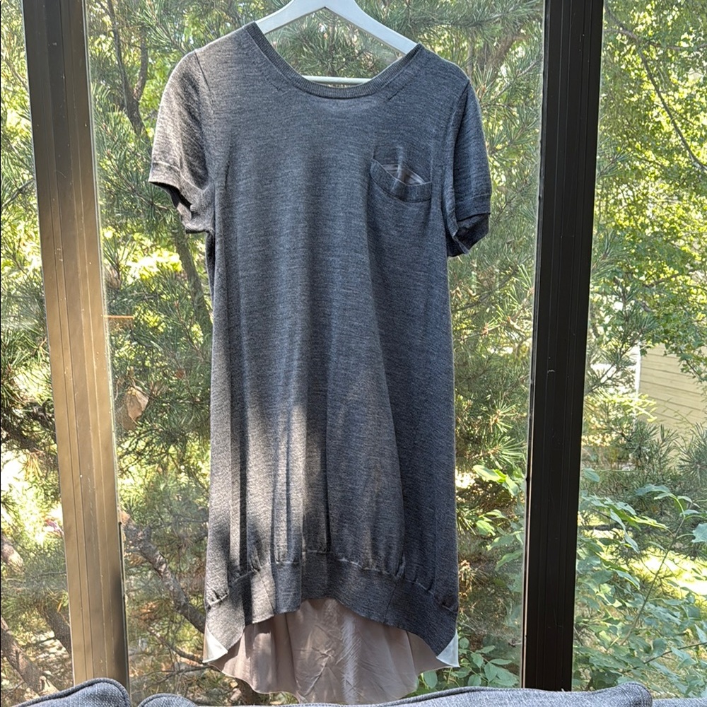 Gray Sacai Luck light Wool Dress